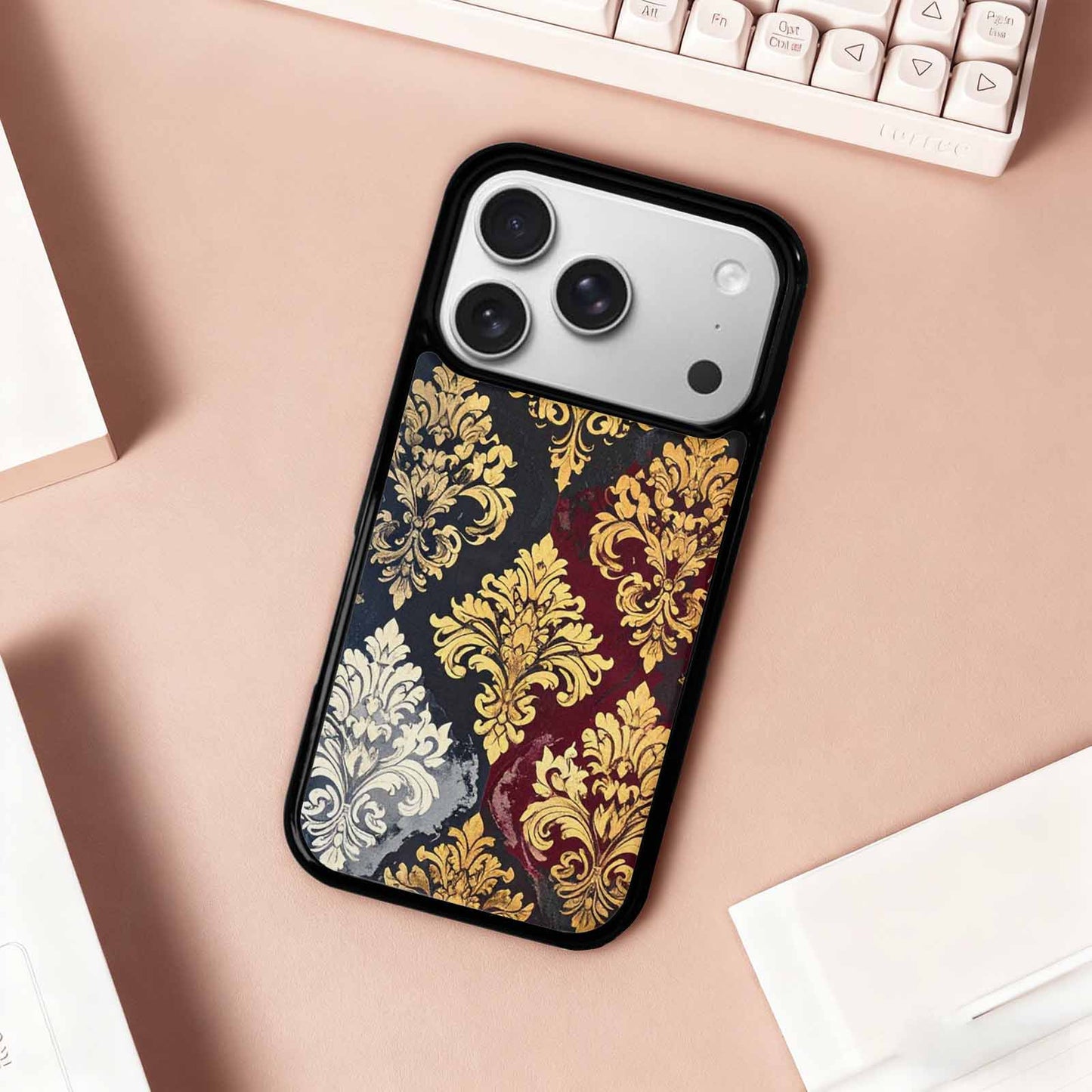 iPhone 17 Pro Case — Small Damask Ornamental Wallpaper Pattern Original, Custom Designed Case Cover