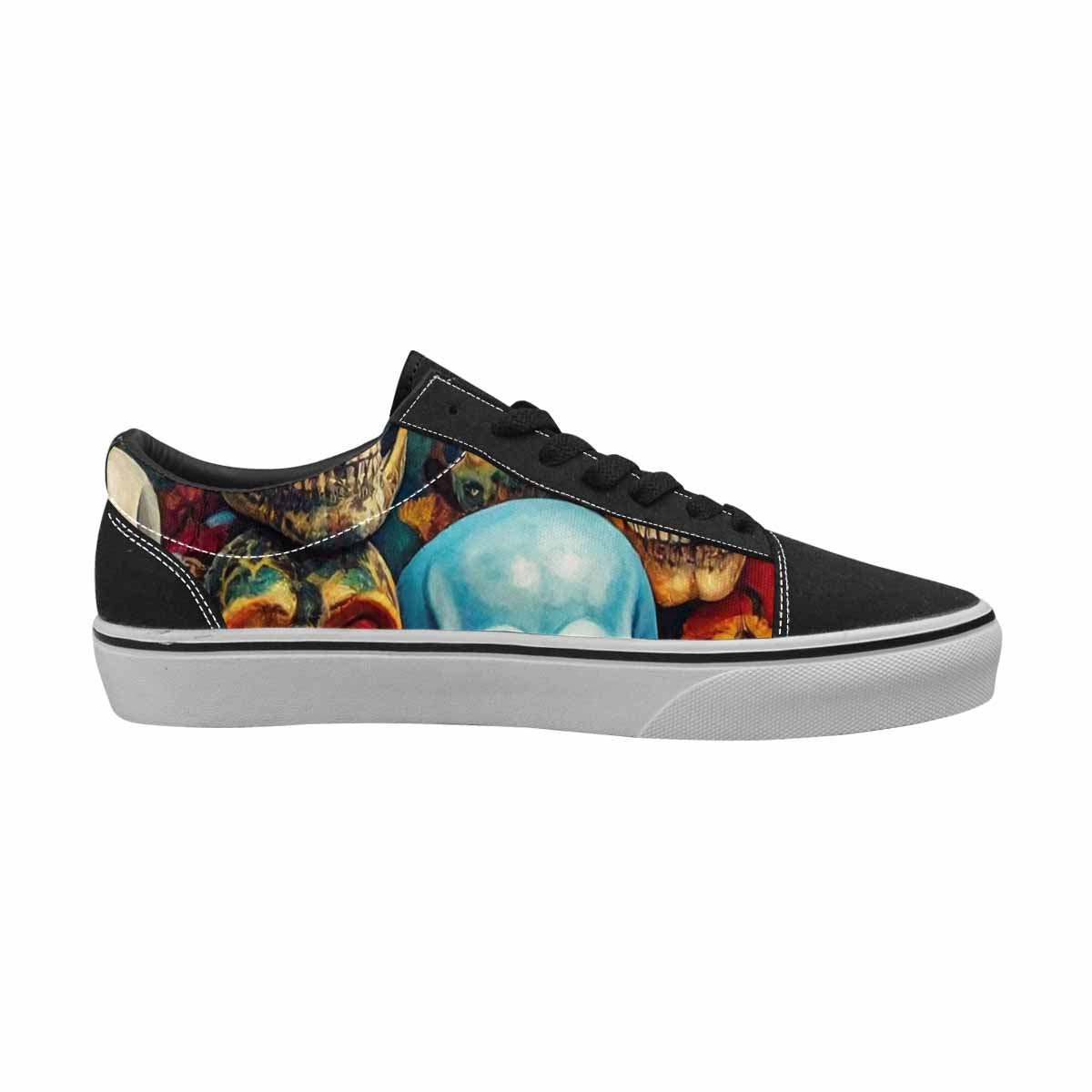 WOMEN'S Skulls × Animal Print Lace-Up Canvas Kaleidoscope Sneakers