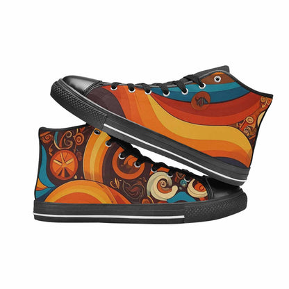 MEN'S Groovy 70S Peace High Top Canvas Surreal Shoes