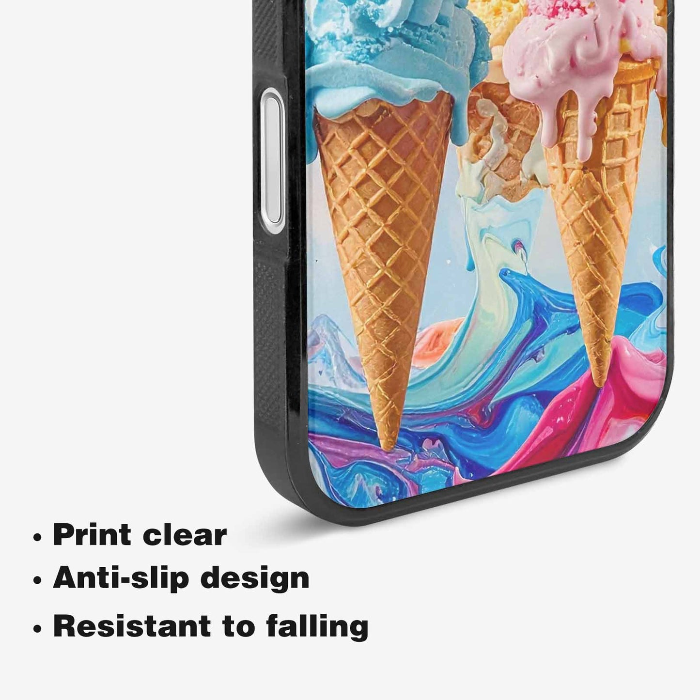 iPhone 16 Case — Collage Of Overlapping Waffle Cone Icecream, Custom Designed Case Cover