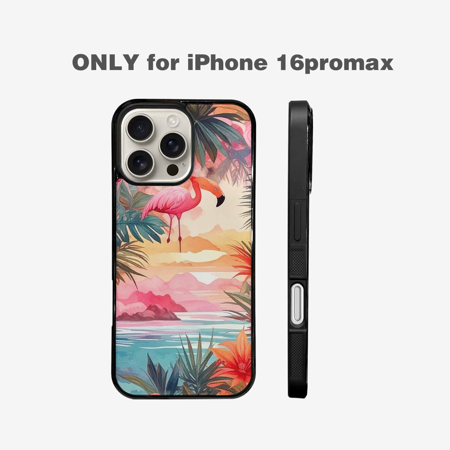 iPhone 16 Pro Max Case — Flamingo Tropical Flamingo Tropical Pattern Hundreds, Custom Art Phone Cover