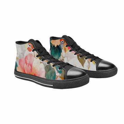 WOMEN'S Marble Floral High Top Canvas Cottagecore Sneakers
