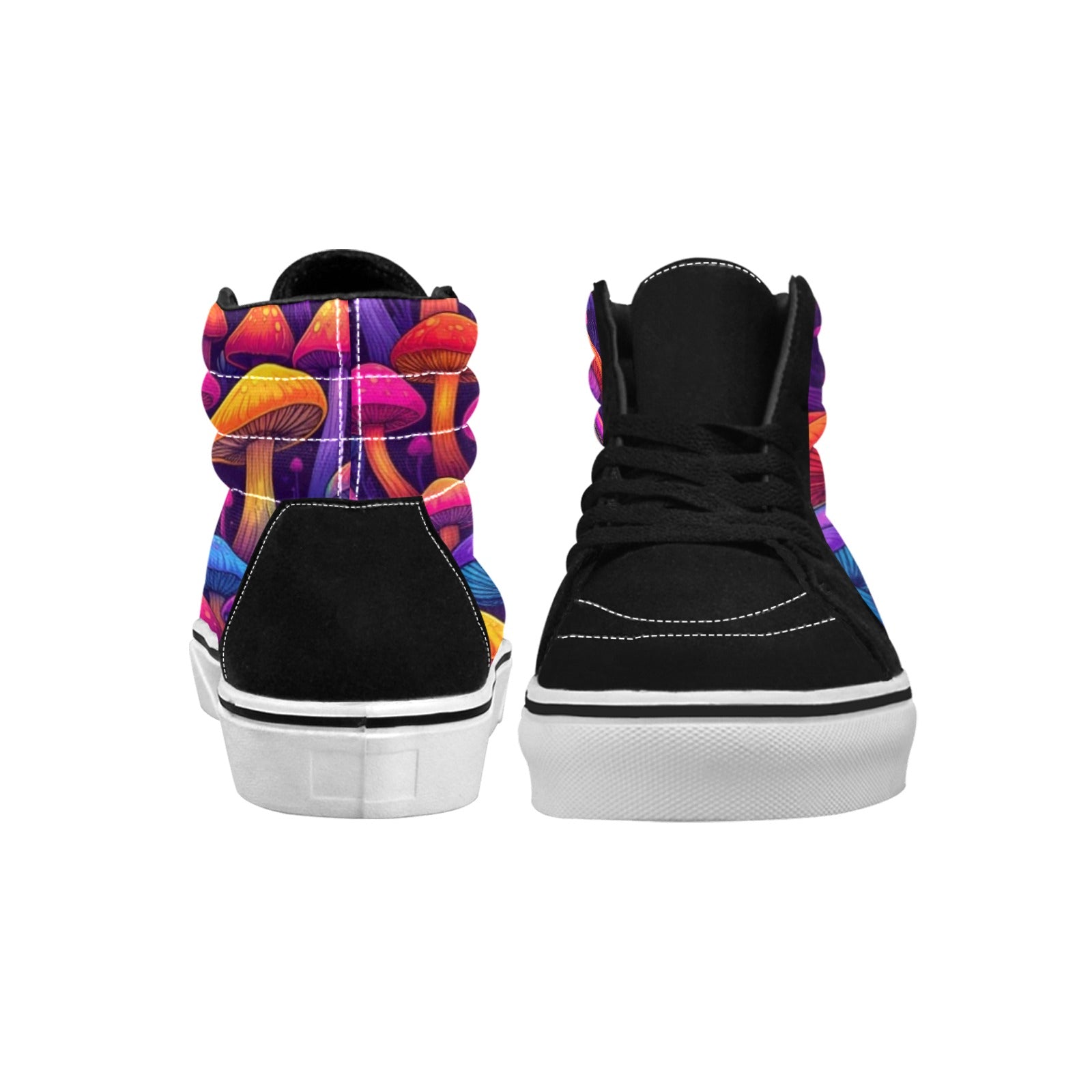 WOMEN'S Psychedelic Mushroom Cartoon Pattern High Top Skateboarding Vivid Custom Sneakers