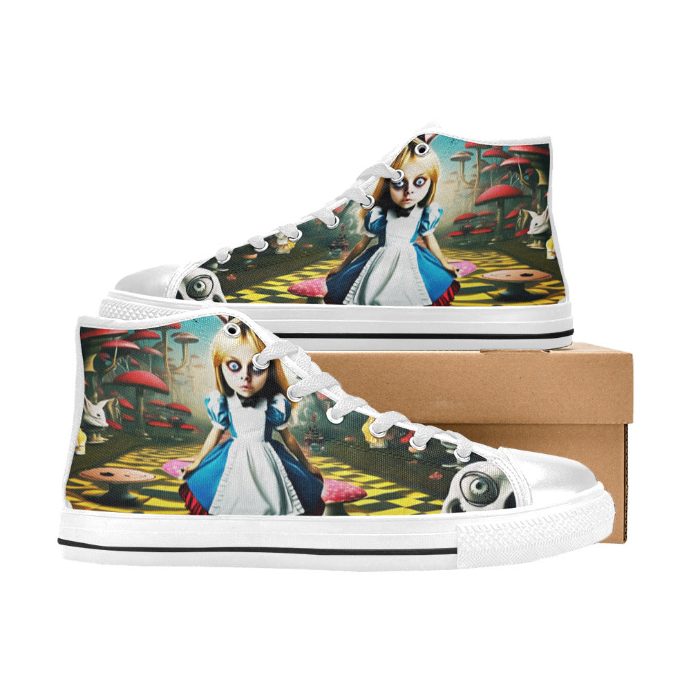 MEN'S Creepy Art 2 Men’S High Top Canvas Cottagecore Sneakers