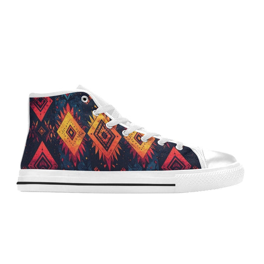 KIDS' Wild Tribal Ripple 2 High Top Canvas Y2K Shoes