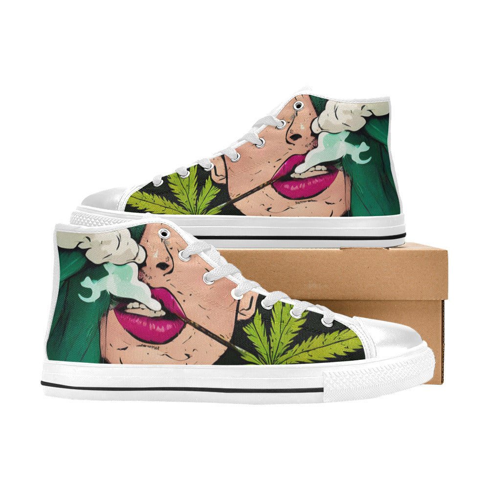 WOMEN'S Cc 420 Woman Weed High Top Canvas Cottagecore Custom Sneakers