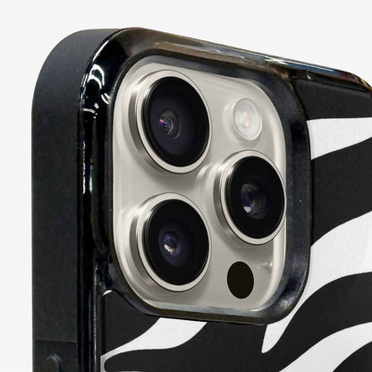 iPhone 16 Pro Max Case — Zebra Print Black White Custom, Custom Designed Case Cover