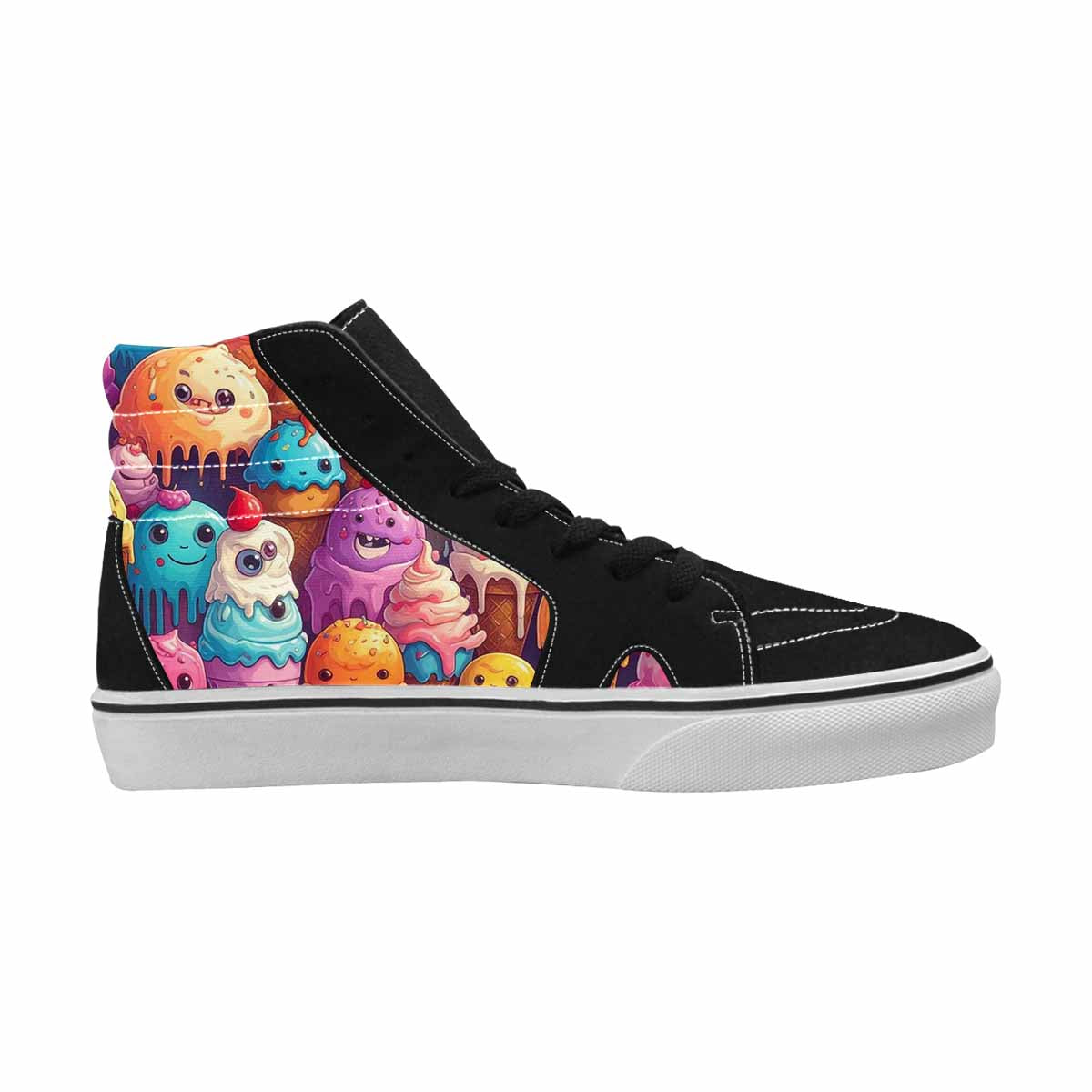 MEN'S Melting Ice Cream Monster High Top Canvas Dreamlike Custom Shoes