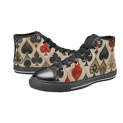 MEN'S Playing Card Suit High Top Canvas Wallpaper Art Custom Shoes
