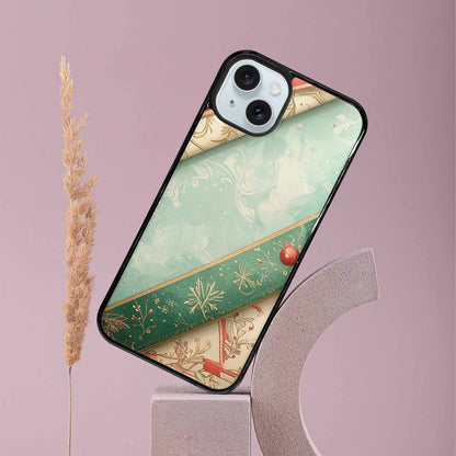 iPhone 15 Plus Case — Christmas Wrapping Paper Pattern Art Wallpaper, Custom Printed Phone Case