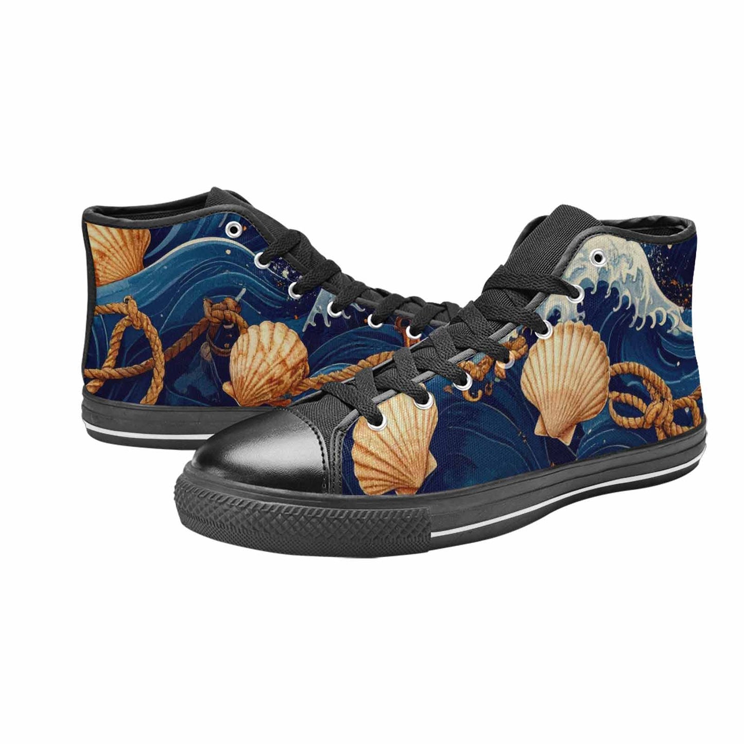 MEN'S Ocean Wave High Top Canvas Surreal Sneakers