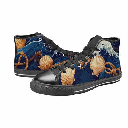 MEN'S Ocean Wave High Top Canvas Surreal Sneakers