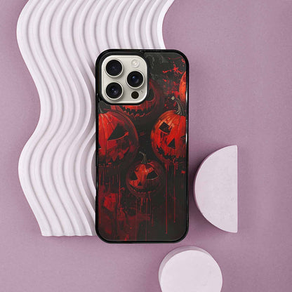 iPhone 16 Pro Max Case — Bloody Pumpkin Face, Custom Designed Case Cover