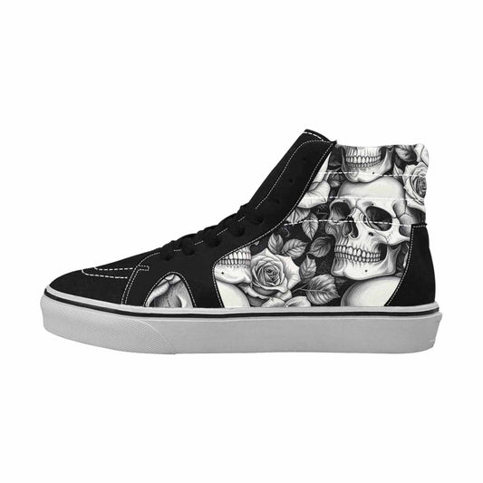 MEN'S Skulls Roses Pen Ink High Top Canvas Cottagecore Shoes