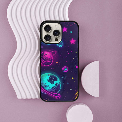 iPhone 16 Pro Max Case — Space Galaxy Astronaut Pattern Planets Stars, Original Design Phone Case