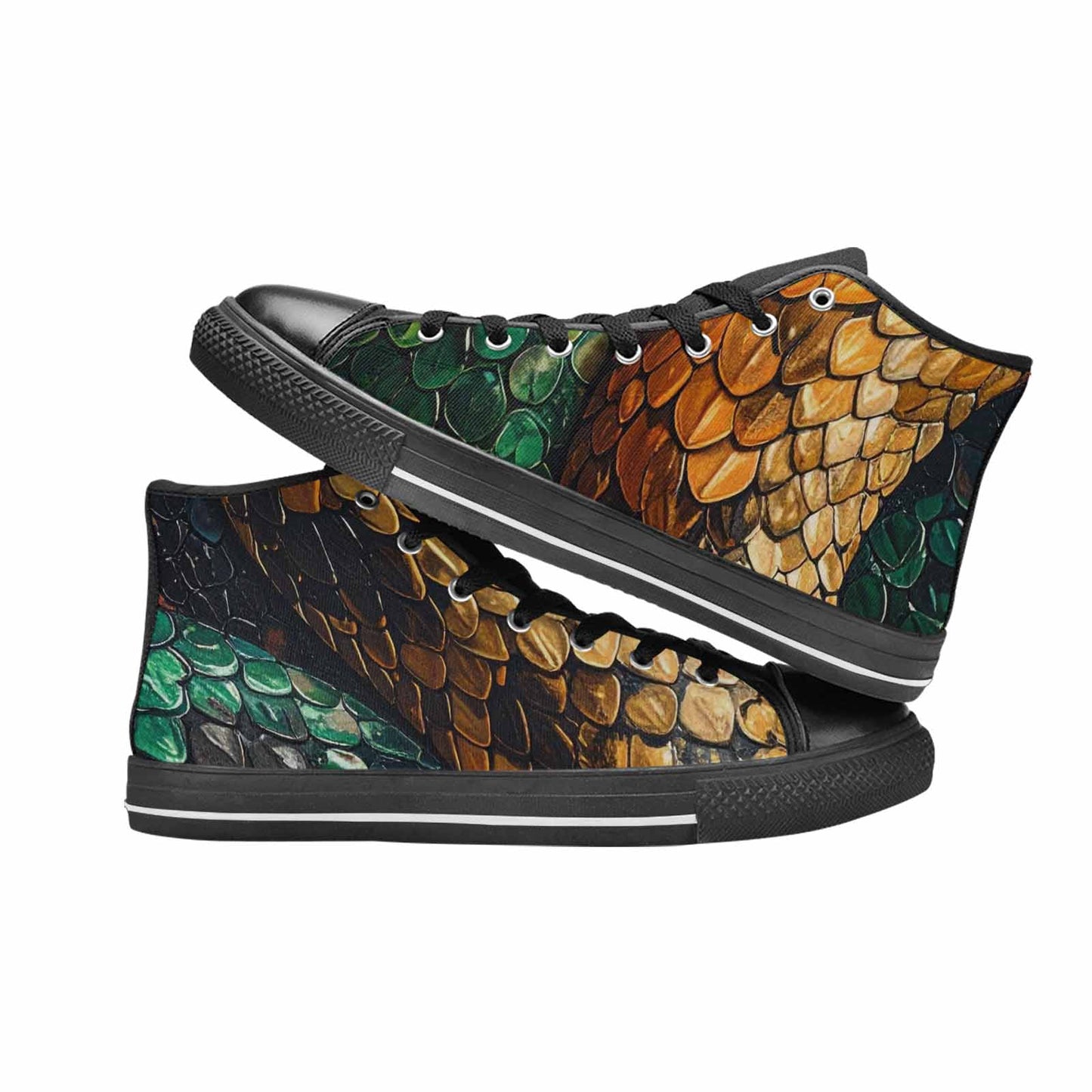 MEN'S Snake Skin Reptile High Top Canvas Grunge Shoes