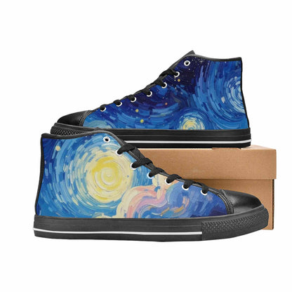 WOMEN'S Starry Night Van Gogh High Top Canvas Aesthetic Shoes
