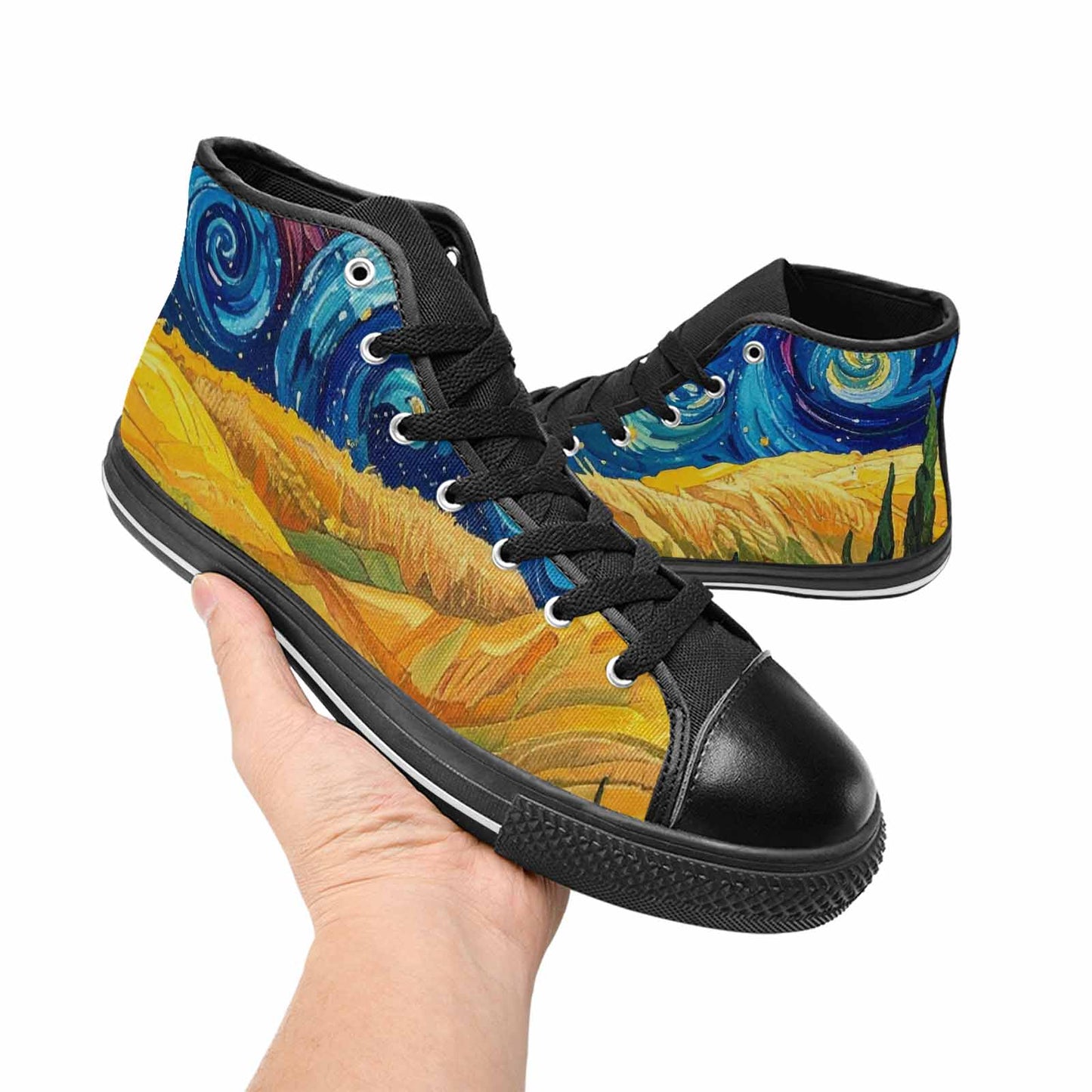 MEN'S Blend All Versions High Top Canvas Wallpaper Art Shoes