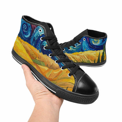 MEN'S Blend All Versions High Top Canvas Wallpaper Art Shoes
