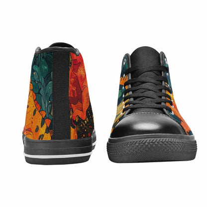 WOMEN'S Dinosaur Silhouette High Top Canvas Y2K Custom Sneakers