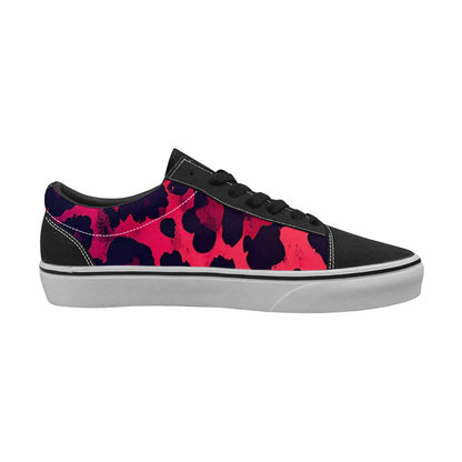 MEN'S Leopard Print Dark Canvas Lace-Up Cottagecore Custom Shoes
