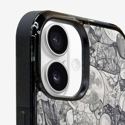 iPhone 16 Case — Wolves Everywhere Collage Overlap Small Wolf, Custom Printed Phone Case