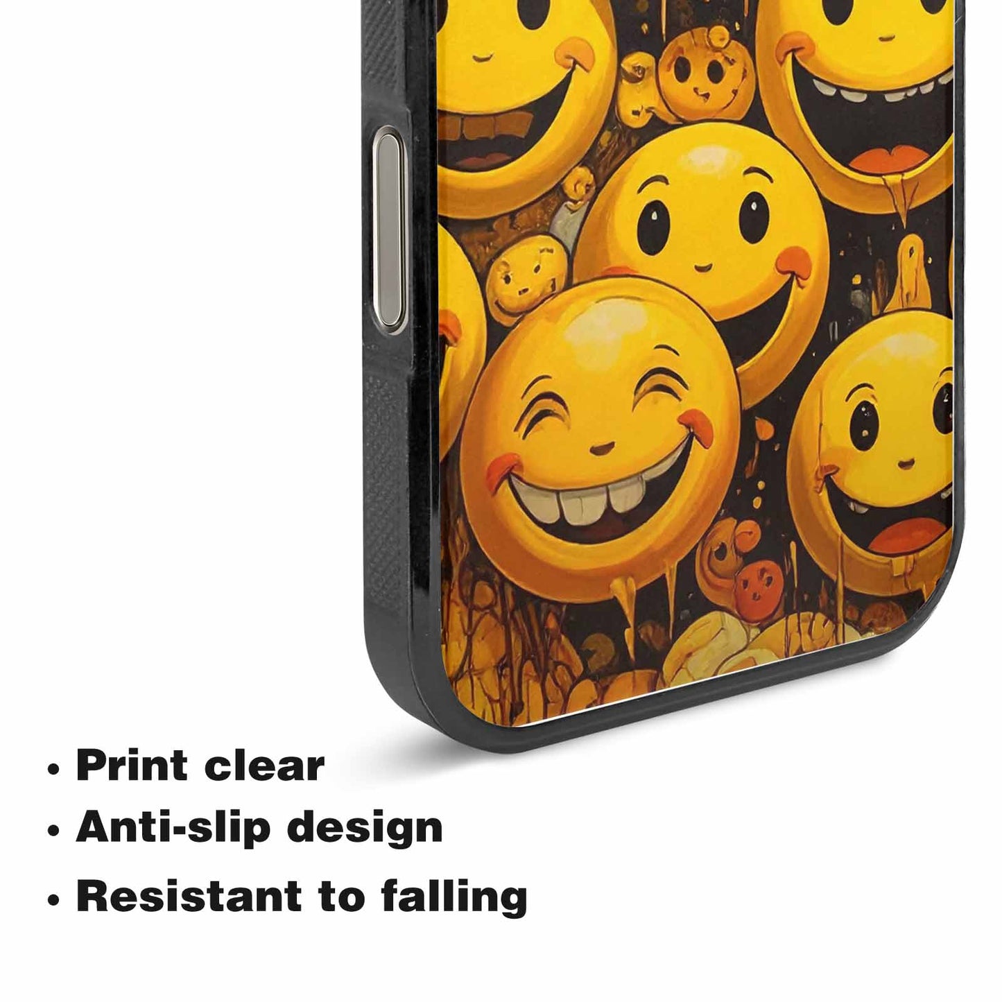 iPhone 15 Pro Max Case — Melting Moon Smiley Red Splatt, Custom Phone Case