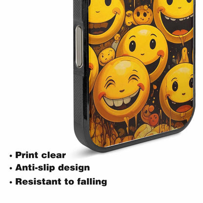 iPhone 15 Pro Max Case — Melting Moon Smiley Red Splatt, Custom Phone Case