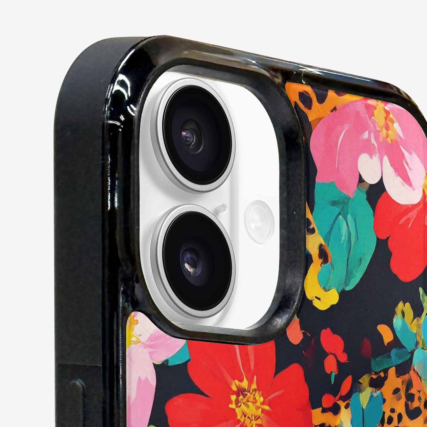 iPhone 16 Case — Leopard Print Floral, Customized Protective Case