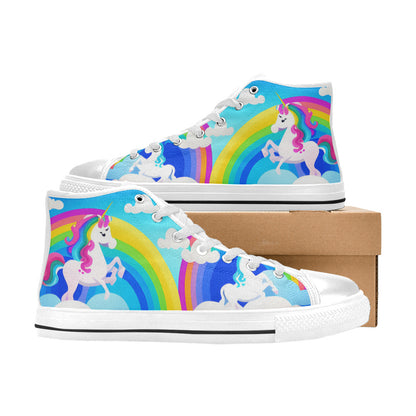 WOMEN'S Unicorns Abstract High Top Canvas Neon Fantasy Custom Sneakers