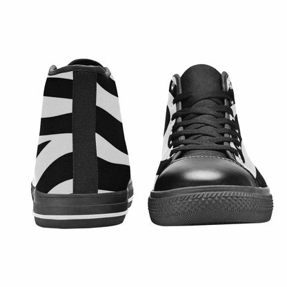 MEN'S Zebra Print Black White High Top Canvas Y2K Custom Shoes