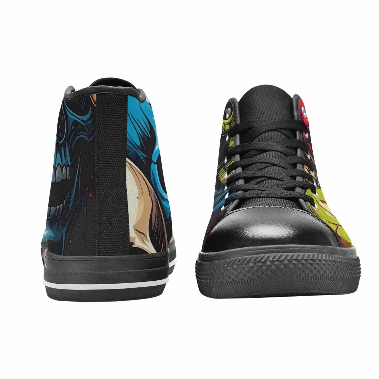 MEN'S Dripping Skulls Collage High Top Canvas Surreal Sneakers