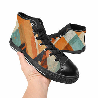 MEN'S Southwestern Geometric Diamond High Top Canvas Cottagecore Custom Shoes