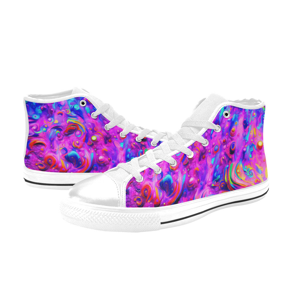 MEN'S Cc Acid Bath Art High Top Canvas Vivid Custom Sneakers