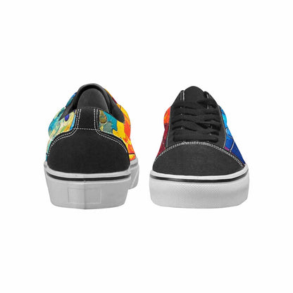 WOMEN'S Autism Puzzle Pieces Lace-Up Canvas Vivid Custom Sneakers