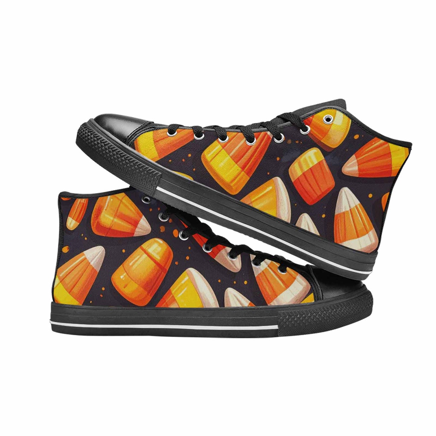 WOMEN'S Halloween Candy Corn High Top Canvas Cottagecore Sneakers