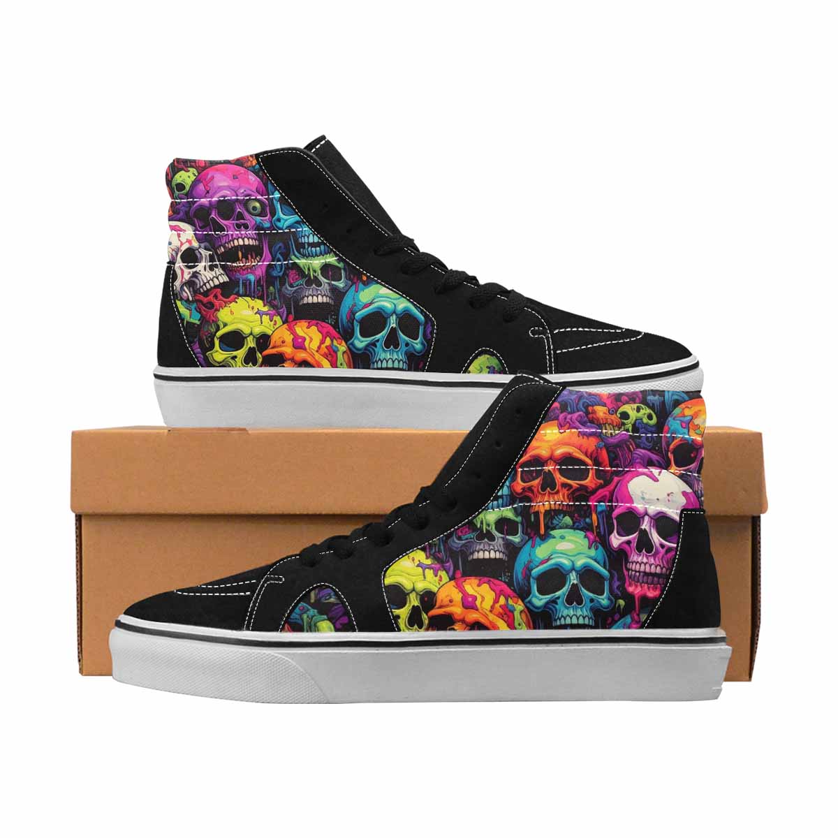 MEN'S Camo High Top Canvas Wearable Art Neon Fantasy Custom Kicks