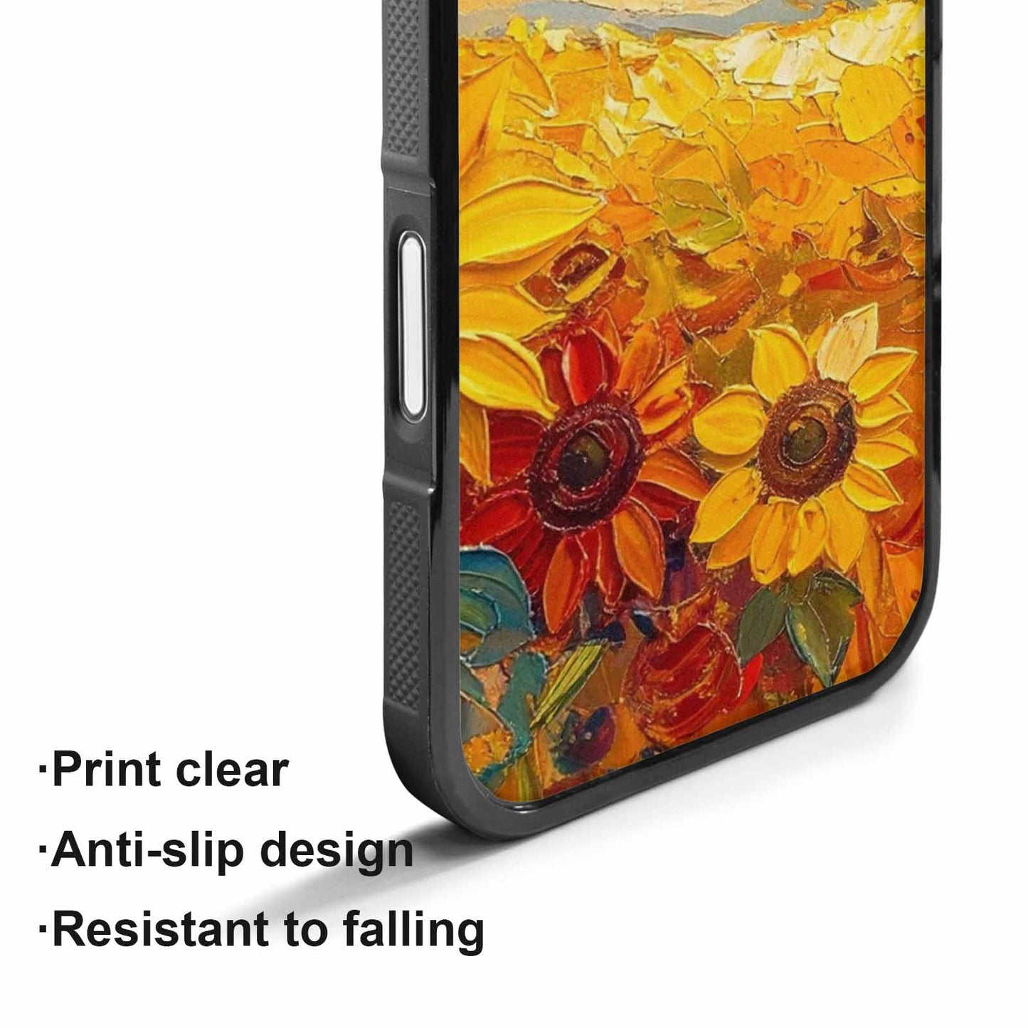 iPhone 17 Case — Impressionist Sunflower Brushstroke Pattern Floral, Custom Phone Case