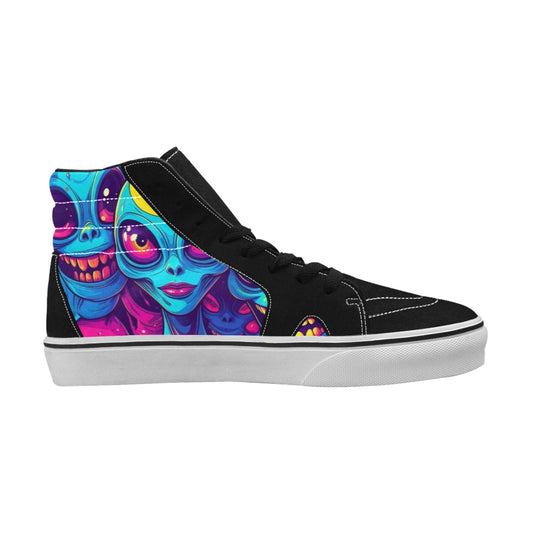 WOMEN'S Alien UFO Cartoon High Top Skateboarding Surreal Shoes
