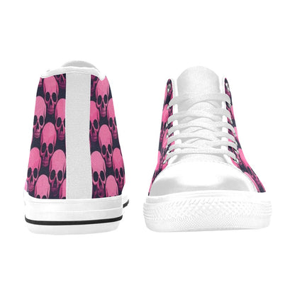 WOMEN'S Skull Underground Comix Black High Top Canvas Grunge Custom Sneakers