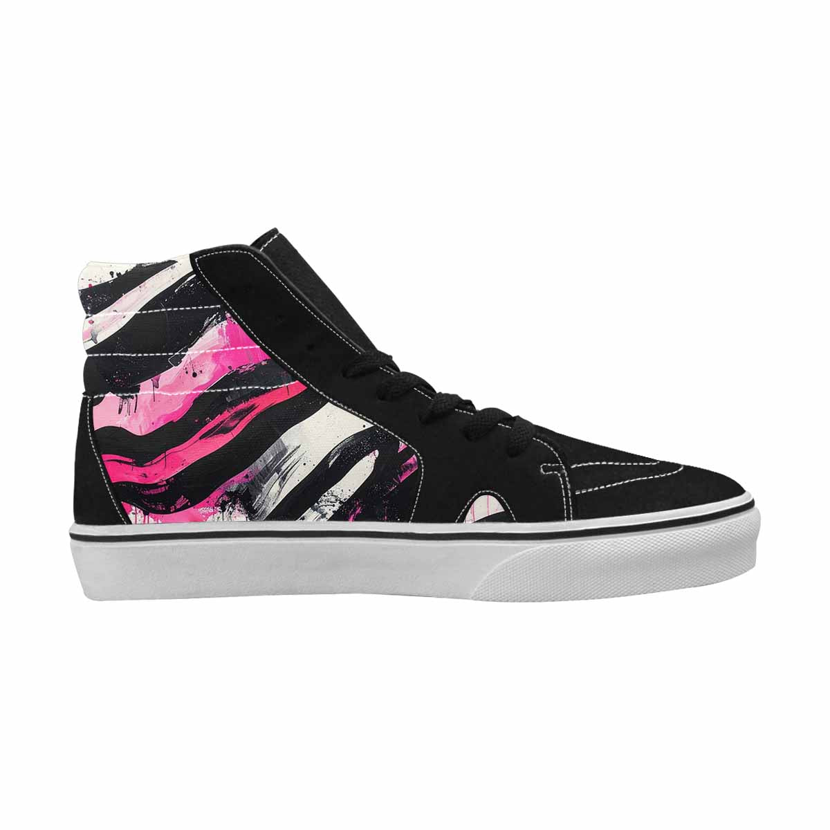 MEN'S Zebra Stripe Burst High Top Canvas Aesthetic Custom Shoes