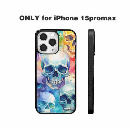 iPhone 15 Pro Max Case — Kulls Watercolor Skulls Small Skull Pattern, Custom Print Case Cover