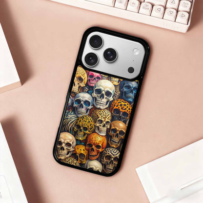 iPhone 17 Pro Case — Skulls Pattern Hundreds Of Sma Gothic, Custom Art Phone Cover