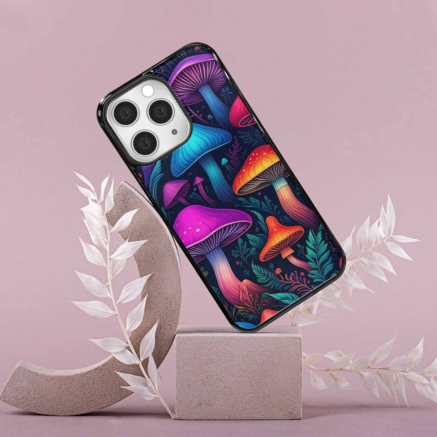 iPhone 15 Pro Max Case — Psychedelic Mushroom Custom Personalized Phone Cover, Custom Art Phone Cover