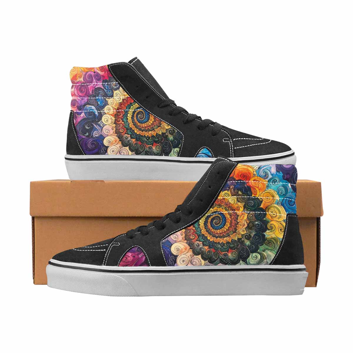 WOMEN'S Tie Dye High Top Canvas Original Design Dreamcore Custom Canvas Shoes