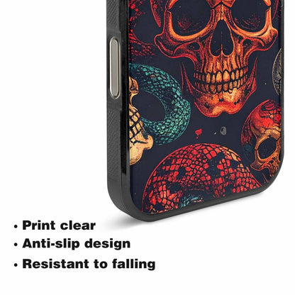 iPhone 16 Pro Max Case — Snake Skulls Print Custom, Custom Designed Case Cover