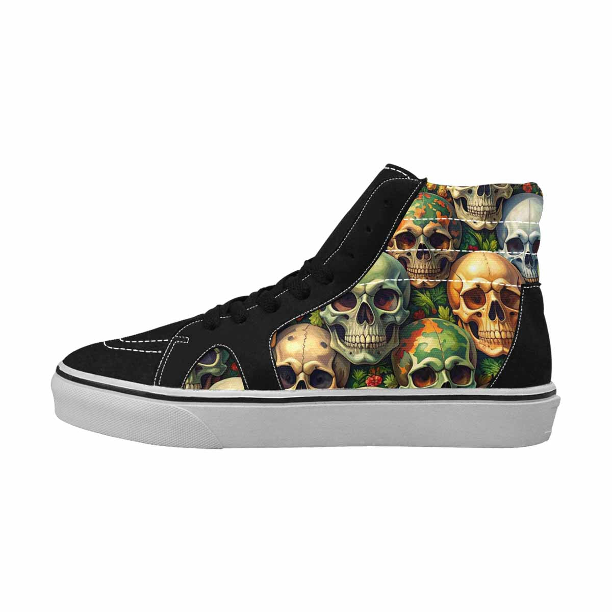 MEN'S Skulls  Camo Skulls High Top Canvas Wallpaper Art Custom Sneakers