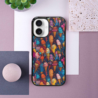 iPhone 16 Case — Ice Cream Motif Ice Cream Motifs, Custom Print Case Cover