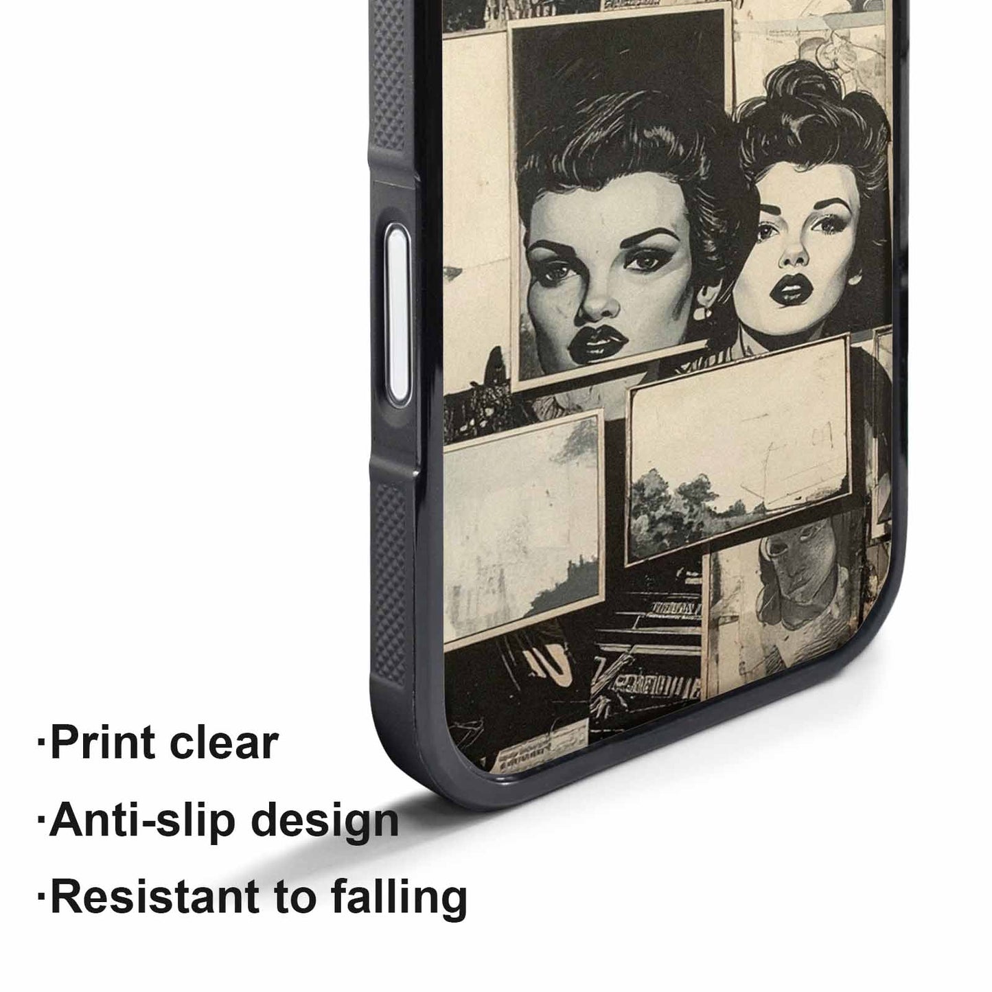 iPhone 17 Pro Max Case — Black And White Solid Retro Vintage, Custom Phone Case