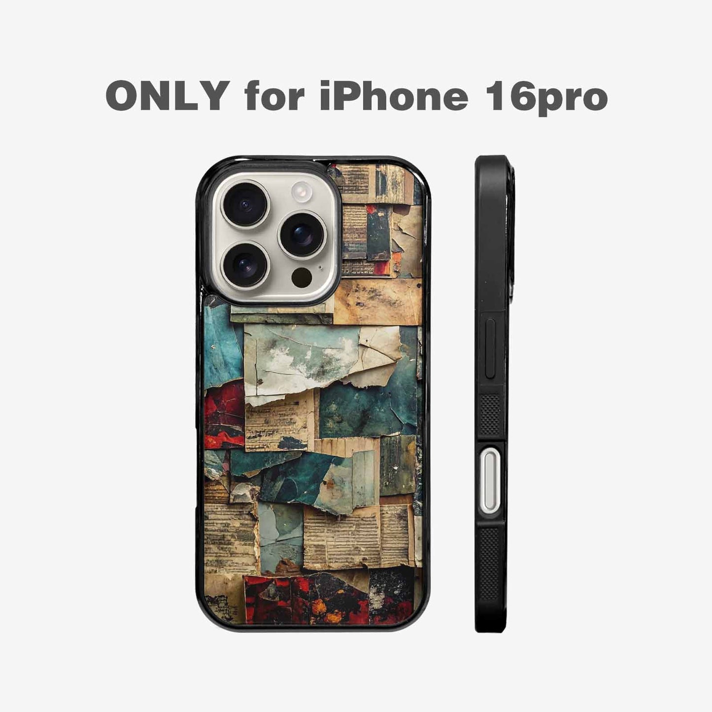 iPhone 16 Pro Case — Distressed Grunge Texture Pattern Hundreds Of, Custom Print Case Cover